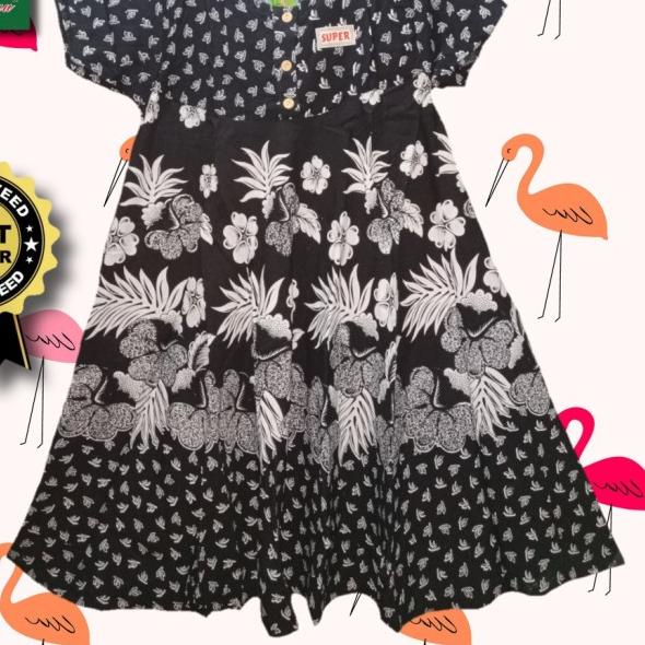 Daster Batik Kencana Ungu Model Payung Motif Monokrom - monokrom 5