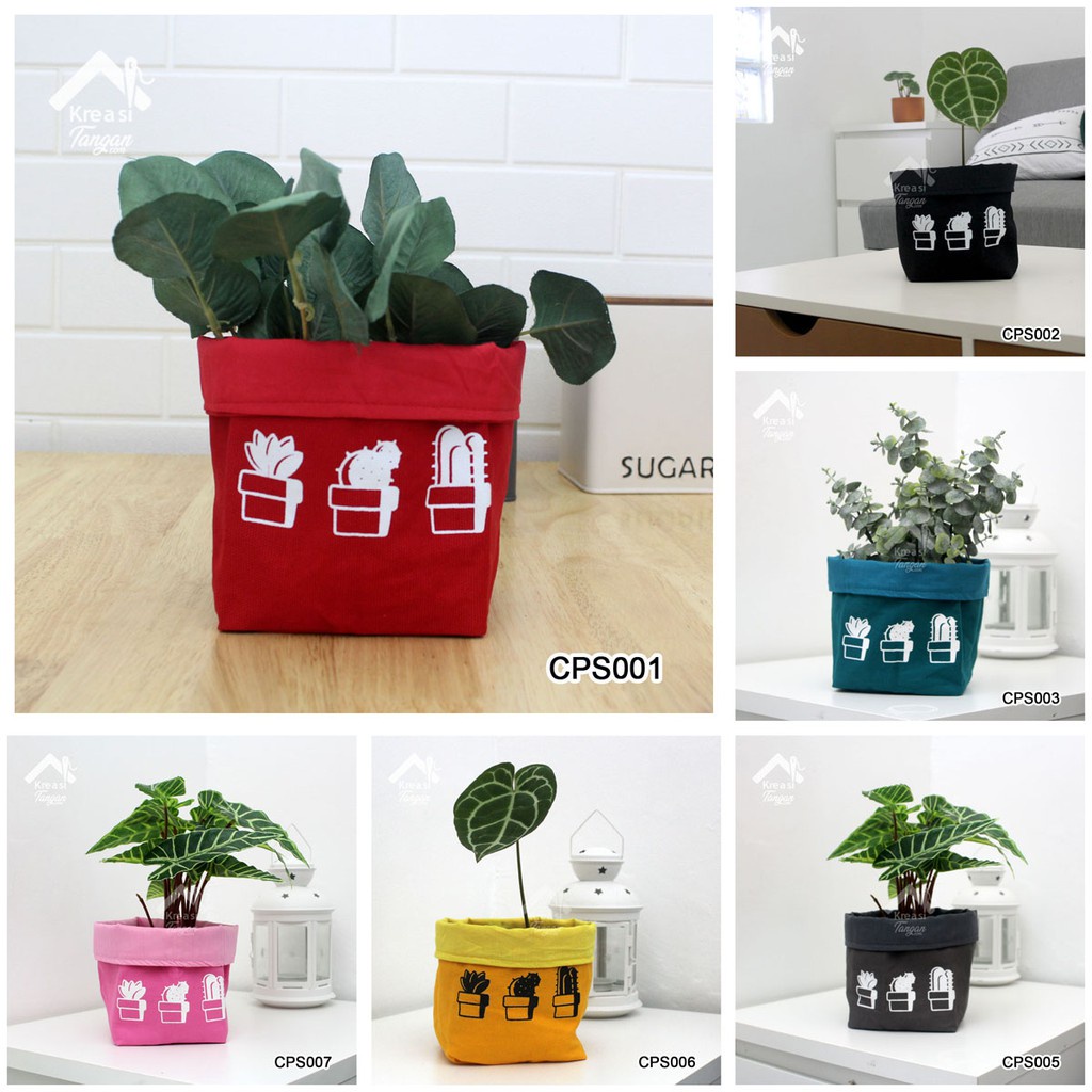 COVER POT / STORAGE MULTIFUNGSI POLOS SABLON CACTUS