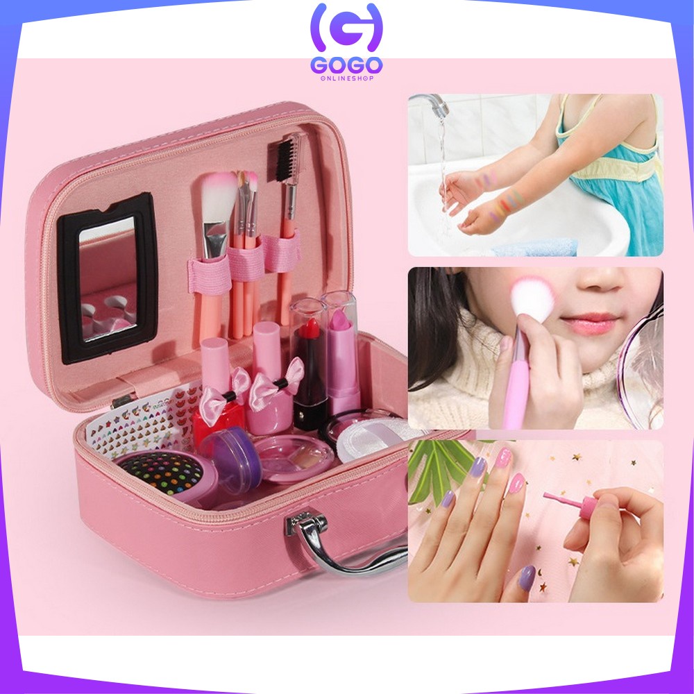 GOGO-M282 Mainan Make Up Anak Perempuan Alat Dandan Pretend Play Makeup Set Kosmetik Anak / Mainan Make Up Koper Tas Mermaid Alat Rias Anak