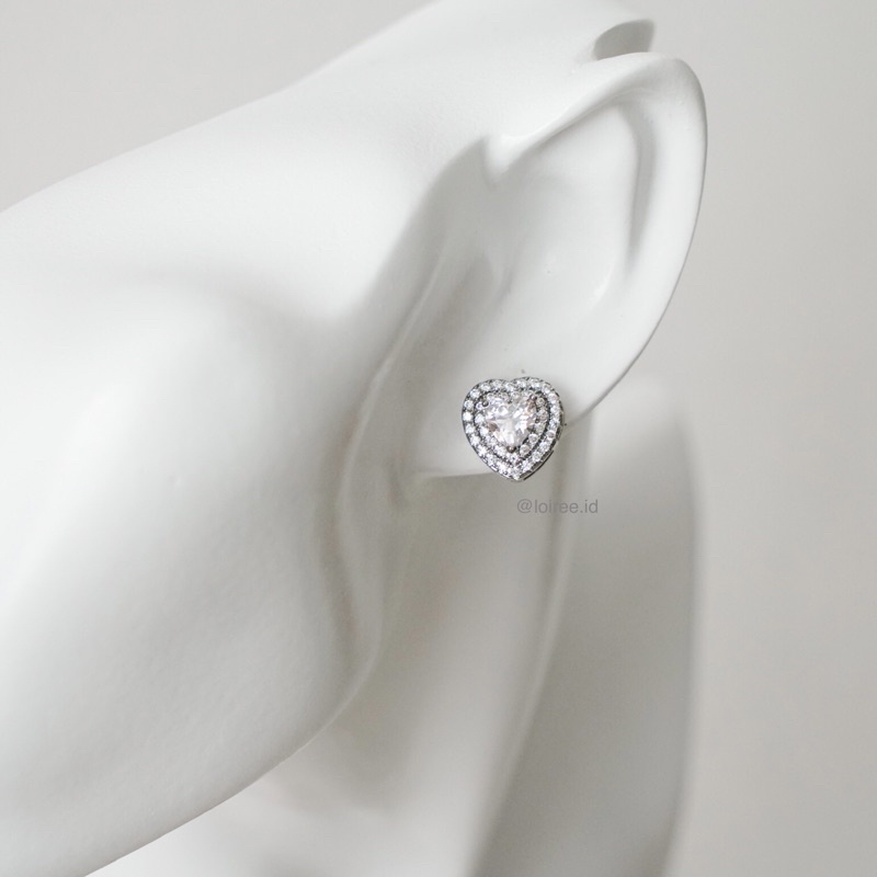 LOVITA | Luxe Collection - Zirconia Heart Daily Stud Earrings - Anting Wanita