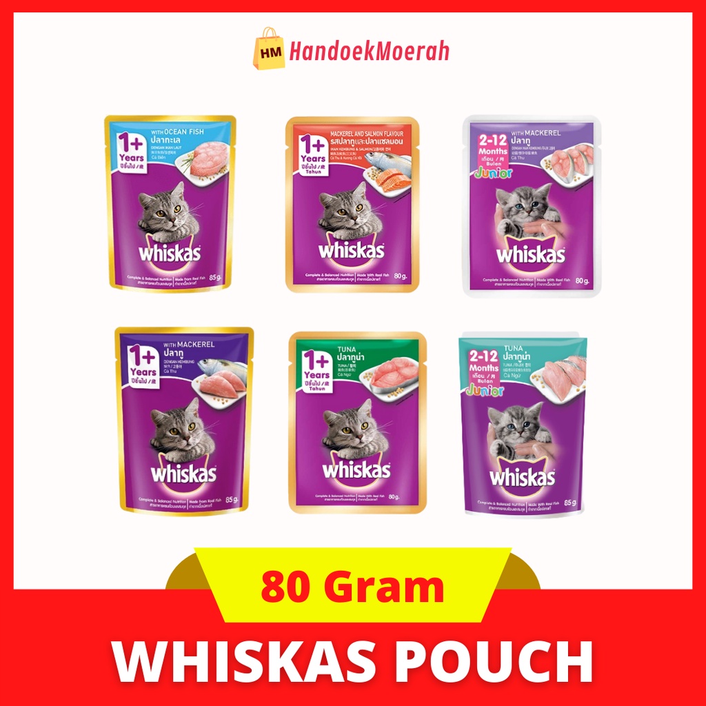 Makanan Kucing Basah WHISKAS Pouch 80 Gram / Wet Cat Food Murah