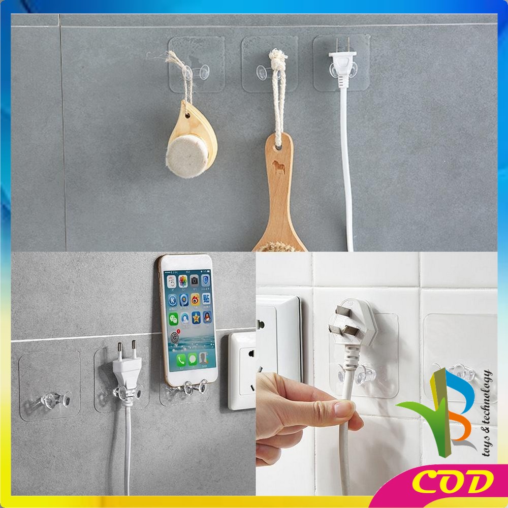 RB-C124 Gantungan Tempel Hook Magic Sticky Plug Hook Gantungan Dinding Kamar Mandi Gantungan Baju