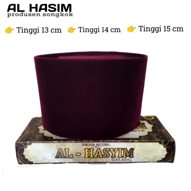 Songkok Merah MARON ,Peci Merah MAROON AC Tinggi 13cm 14cm 15cm berkualitas tebalk dan halus