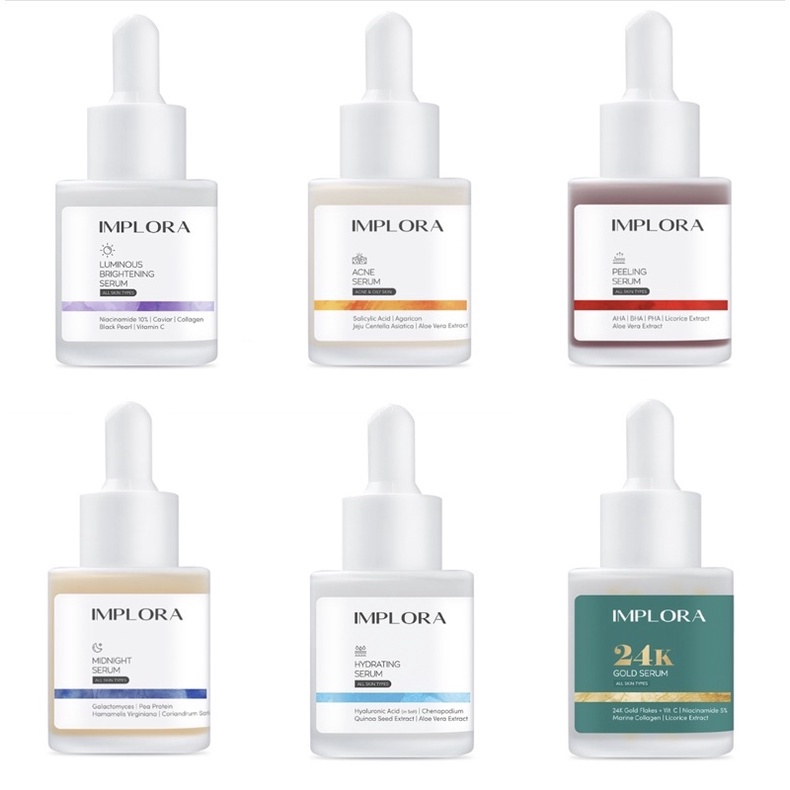 IMPLORA Serum Wajah -  Face Serum Acne Luminous Midnight Peeling Serum Hydrating Retinol Implora Ser