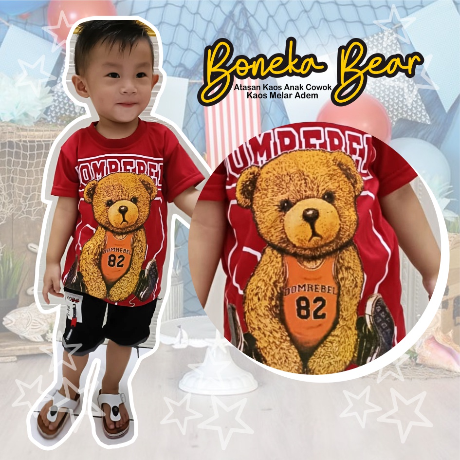 Atasan Kaos Anak Laki-Laki Boneka Bear CF Kids