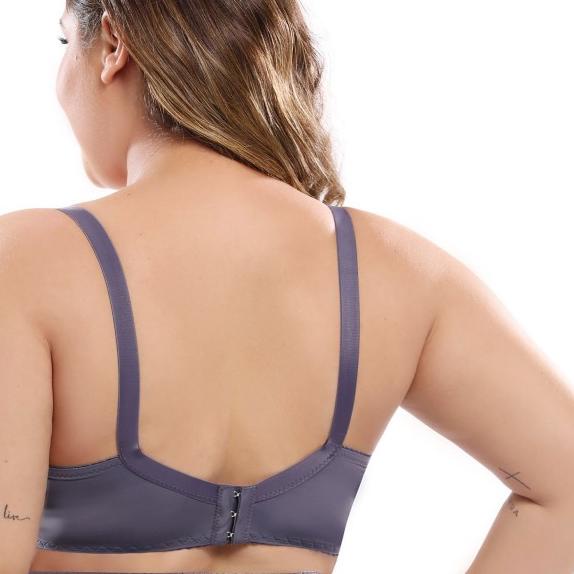 Push Up Bra BH Super Jumbo Brokat Size 40-46 Cup D-DD/E Jumbo #UW 8019 - Krem, 44 Cup D - E
