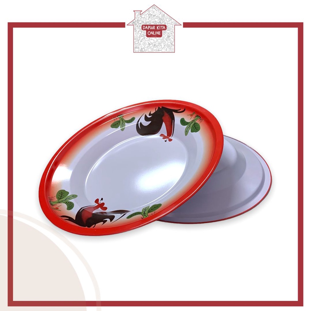 Piring Seng Ayam Jago / Piring Enamel Ayam / Piring Enamel 2231 GSF 4922 GSF / Piring Makan Blirik E