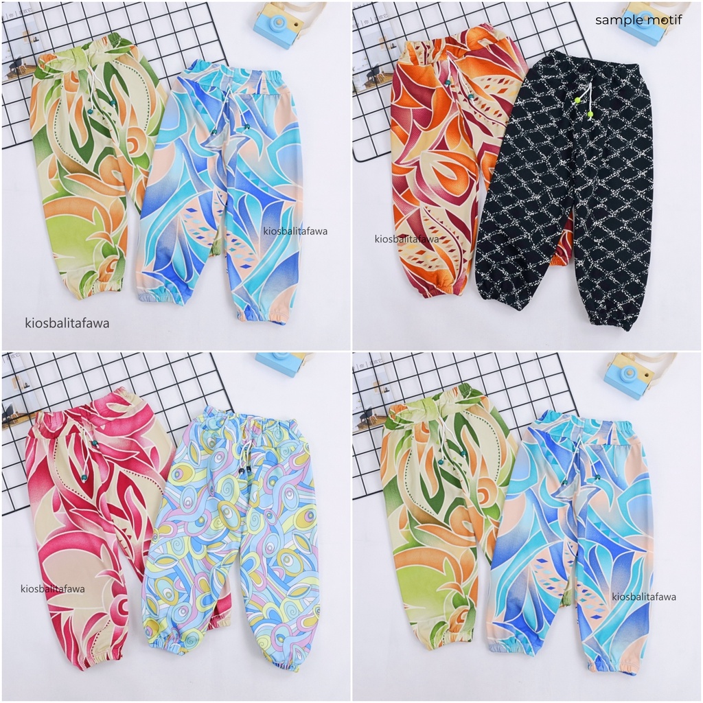 Jogger Motif Uk 3-4 Tahun / Celana Panjang Anak Perempuan Cewek Batik Polos Joger Pants Balita Murah babycinnamon