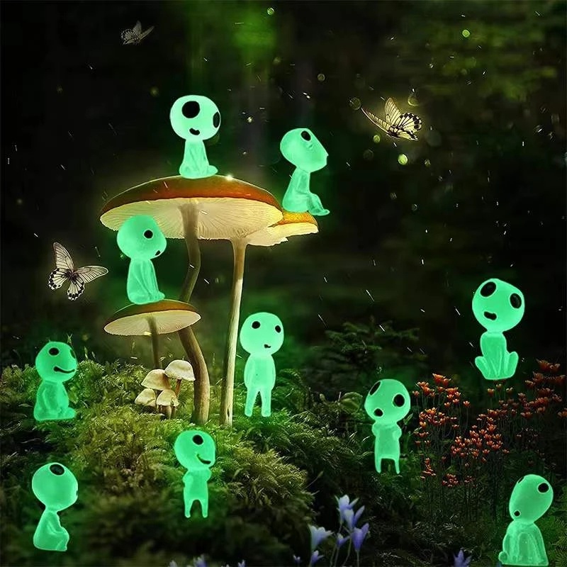 10 Pcs Miniatur Pot Bunga Bahan Resin Fluorescent Untuk Dekorasi Kamar Tidur