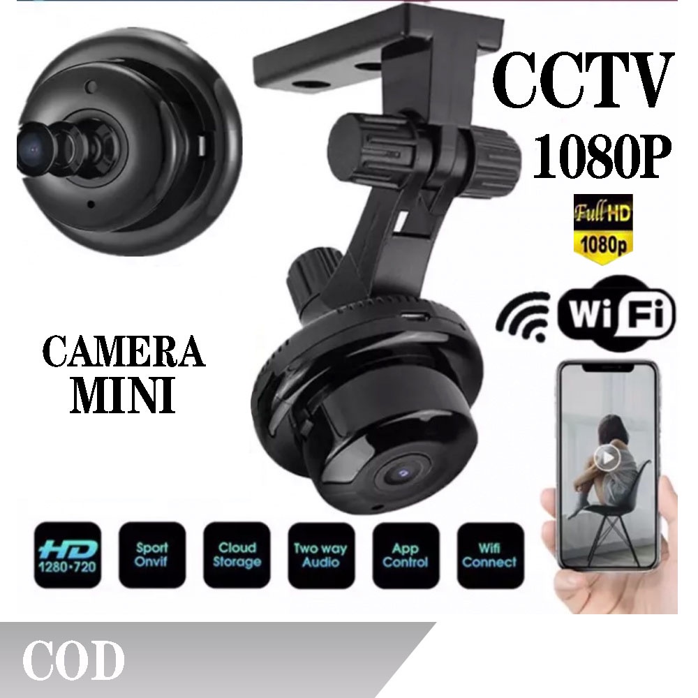 V380 Kamera CCTV Mini Smart HD 1080P Night Vision Audio Dua Arah Monitor Rumah Jaringan WIFI Kamera