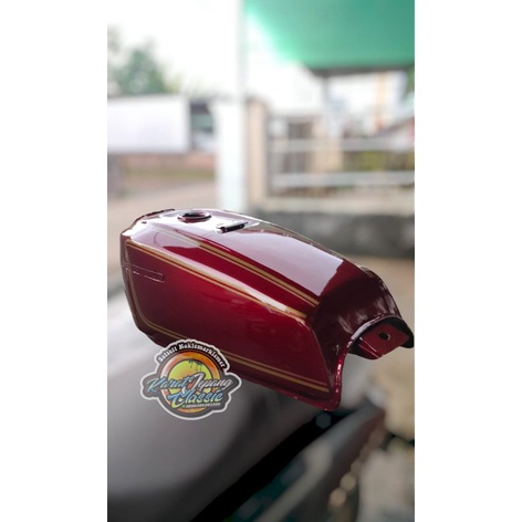 TANGKI HONDA GL100 GL CEPEK MERAH MARON DETAIL ORIGINAL