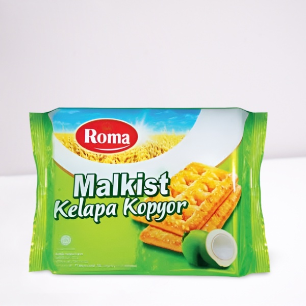 Snack biskuit Roma malkist kelapa kopyor / cemilan enak dan murah (220gr)