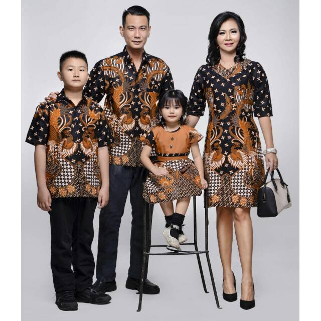 Set Couple Keluarga Batik Rihana Hitam
