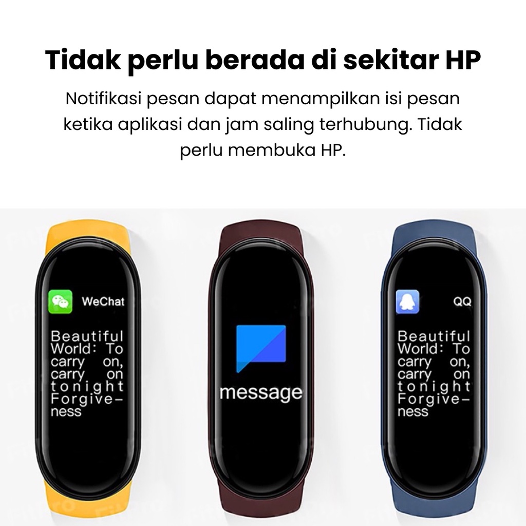 M7 Smartwatch Olahraga Gelang Pintar Pelacak Detak Jantung Pedometer Monitor Tekanan Darah