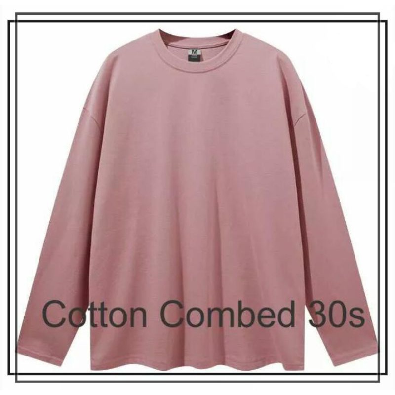 Kaos Polos Cotton Combed 30s ( Peach ) lengan panjang