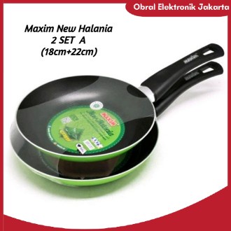 Teflon Maxim New Halania 2 Set A Hijau (18Cm Fp + 22Cm Fp)