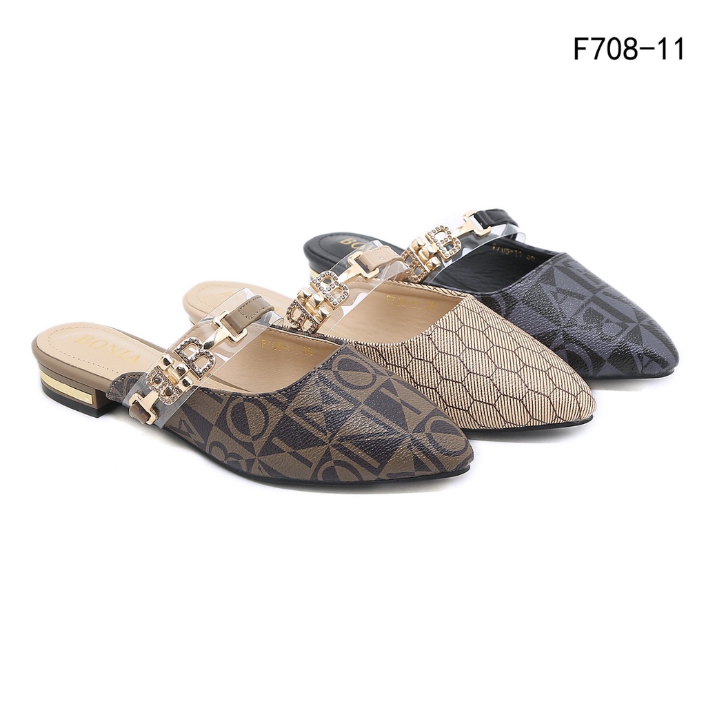 BO Chain BB-Logo Flats Mules F708-11