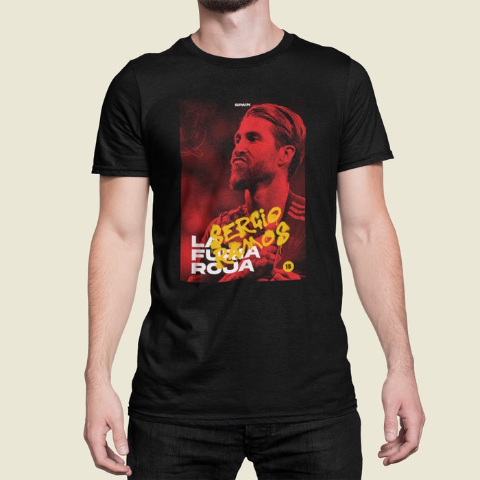 Baju Kaos Bola Sergio Ramos Timnas Klub Spanyol La Furia Roja