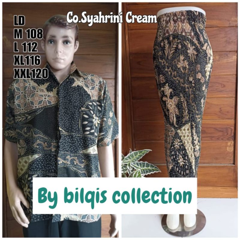 Bilqis<Couple Batik Syahrini Cream/ Rok Plisket Syahrini Cream / Hem Anak Syahrini Cream