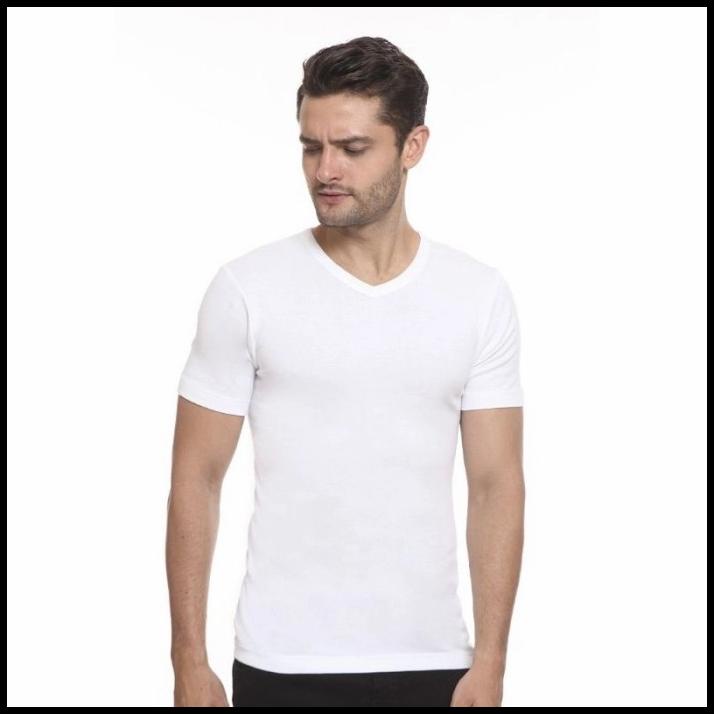 Promo Jockey Underwear Men - Short Sleeve V Neck - Kaos Dalam Pria Isi 3