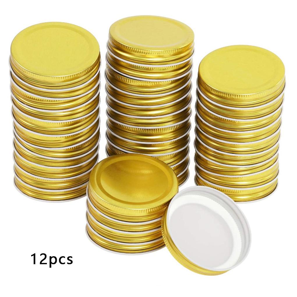 24pcs 70mm Mulut Lebar Canning Jar Sealing Replacement Caps Penyimpanan Penutup Tutup