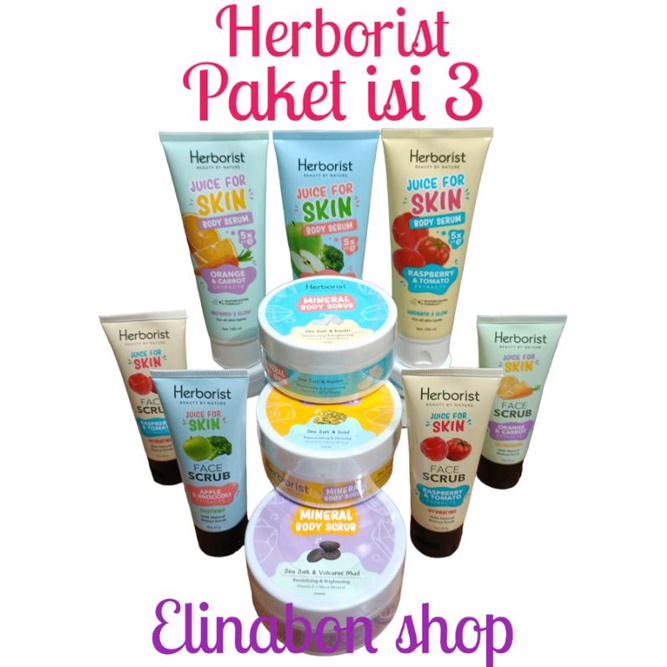 Herborist Paket Isi 3 Body Serum Body Scrub Face Scrub