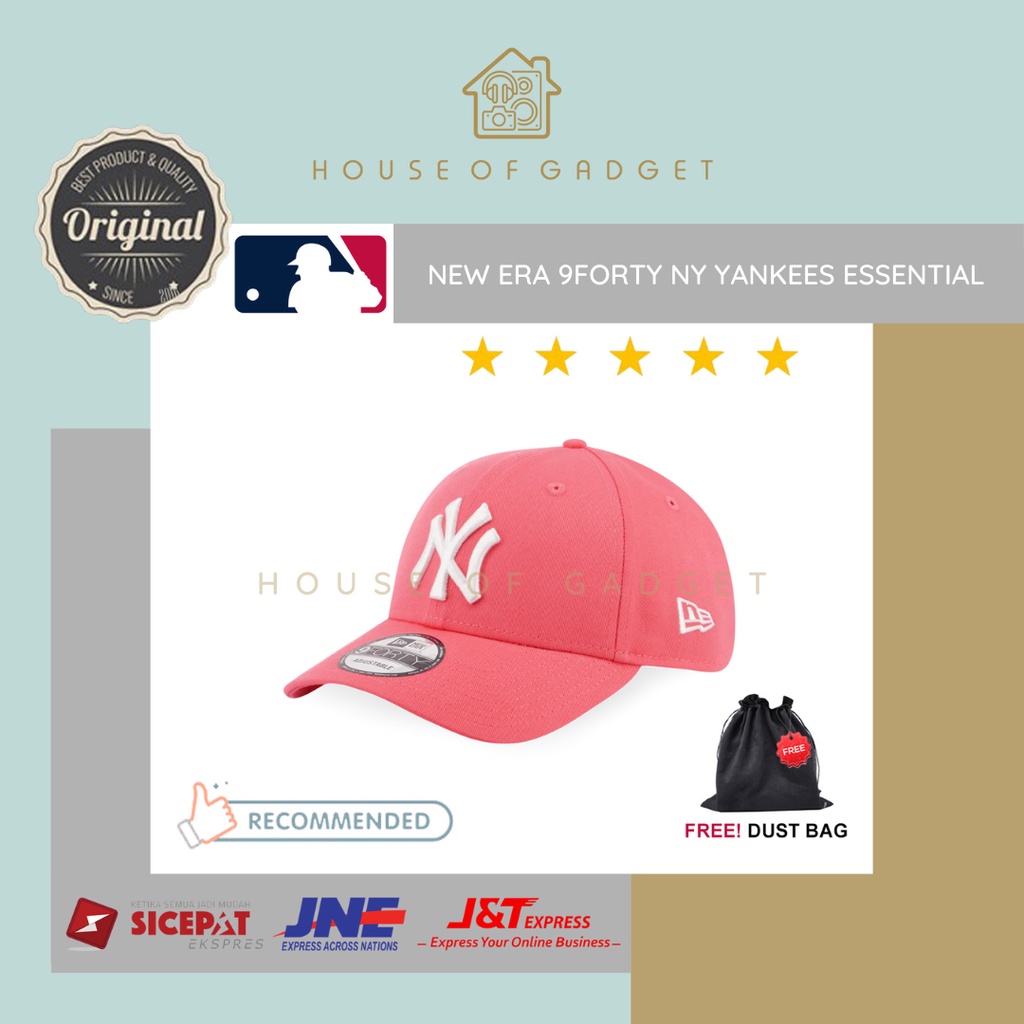 ORIGINAL New Era 940 9FORTY MLB New York Yankees League Essential Pink White Cap