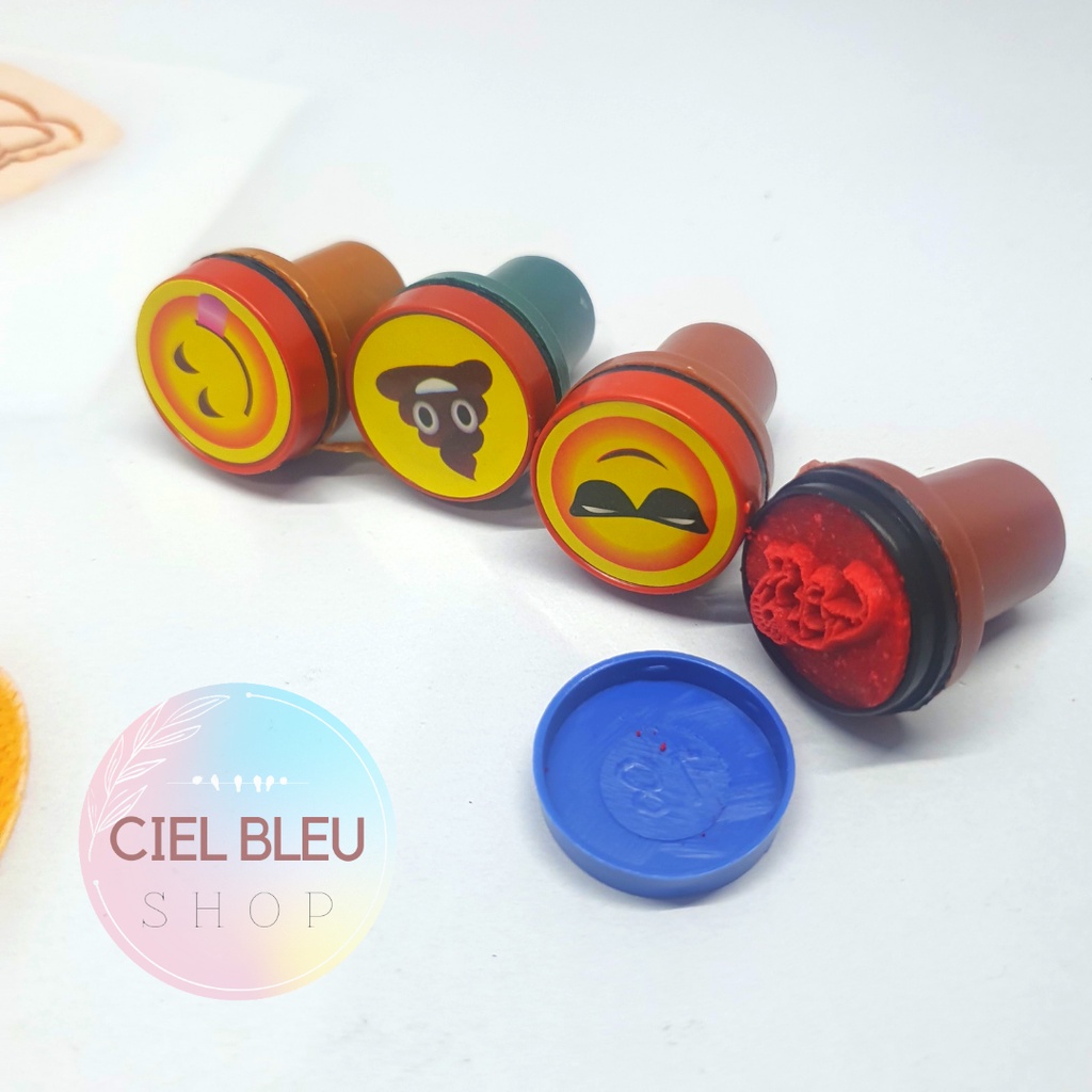 2 in 1  Mainan Stempel Anak Cap - capan Kartun Lucu / Cap Aneka Karakter Lucu / CIEL BLEU SHOP