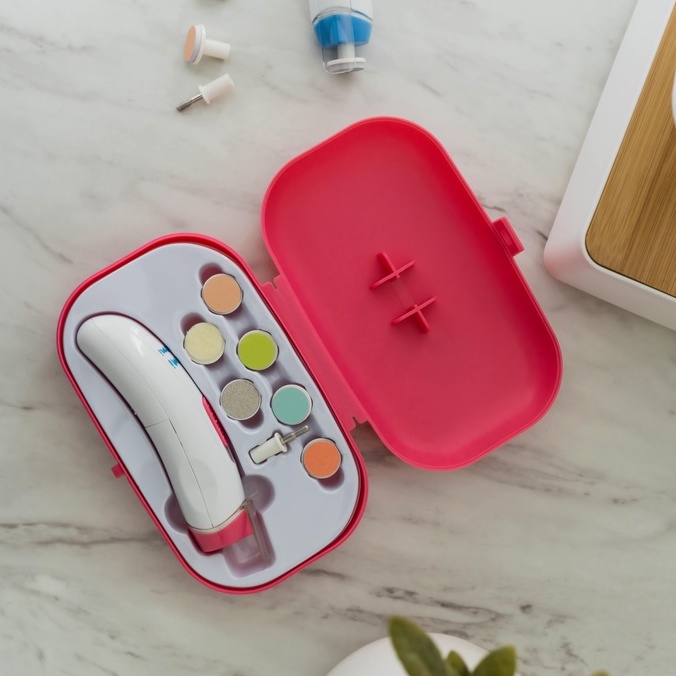 MOMI HOMI Baby Nail Trimmer 03 Gunting Kuku Bayi Elektrik Dengan LED Electric Set 6 in 1 Menicure Pedicure