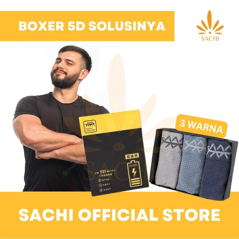 Celana Dalam 5D Magnetic Premium Boxer Therapy Kesehatan Vitalitas Pria Bahan Seamless Original CD Magnet 1 Box Isi 3 Pc Original
