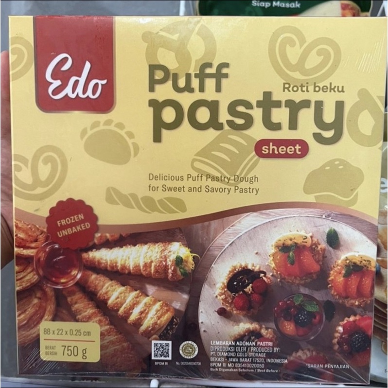 

EDO Puff Pastry Sheet 750gr Frozen Dough