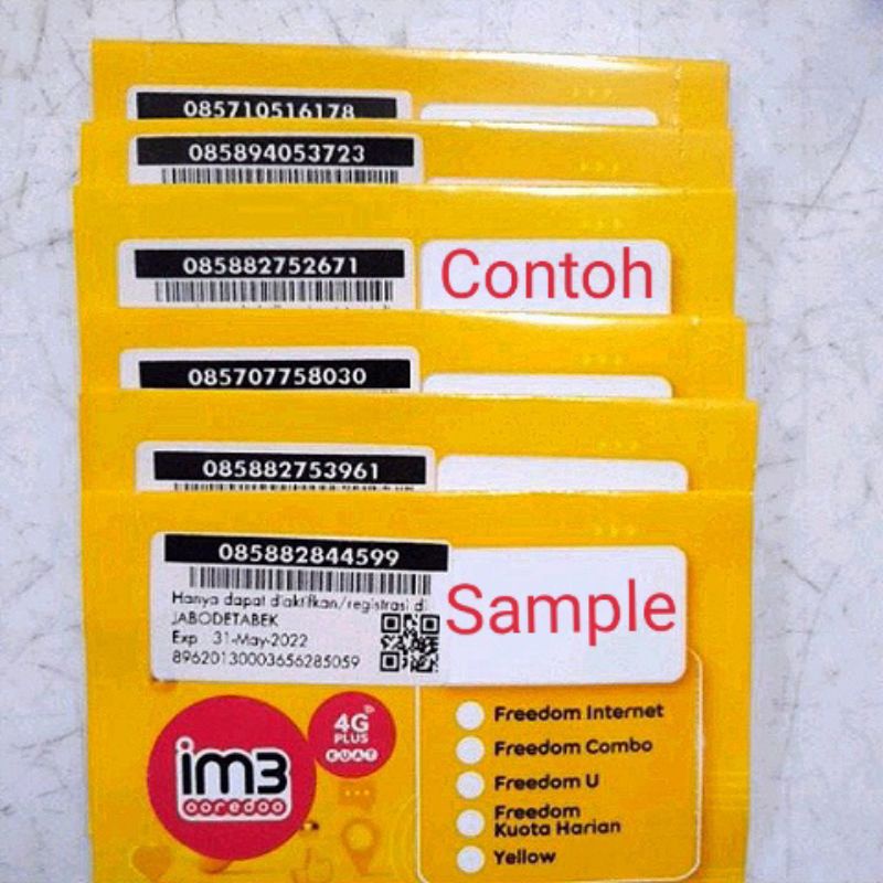 Kartu Perdana Indosat Reguler Acak 0K Expired Oktober 2023