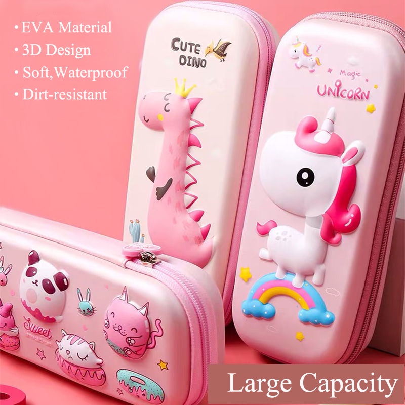 

Cute Unicorn Pencil Case for Girl 3D Large Capacity Pen Pouch Bag with Compartment Storage Cartoon S