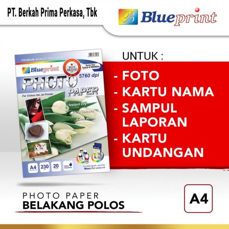 Kertas Photo Blueprint Glossy Photo A4 230gsm 20sheet Tulip