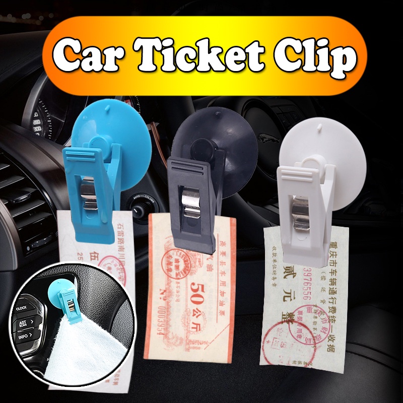 2 Pcs Klip Tiket Mobil Interior Card Clamp Removable Auto Towel Fastener Car Window Mount Suction Cup Alat Memperbaiki Tirai Kendaraan Aksesoris Mobil