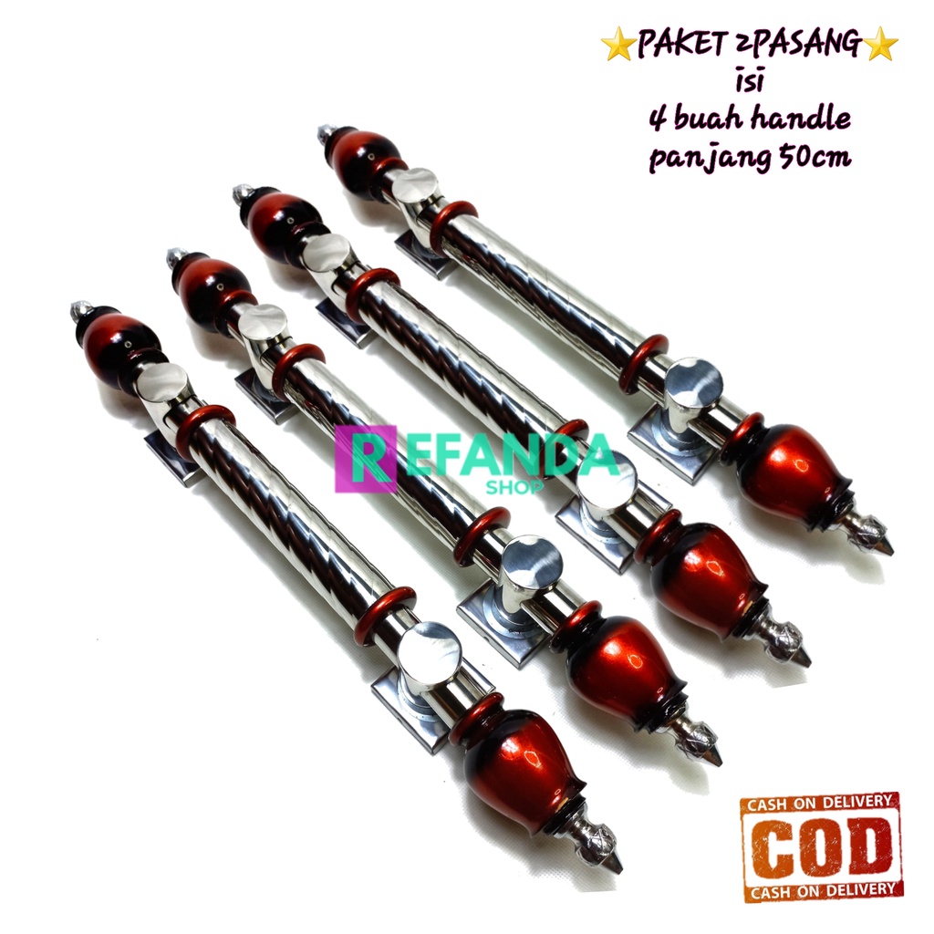paket 4biji gagang tarikan pegangan pintu rumah model lohan spb antik panjang  50cm untuk pintudepan