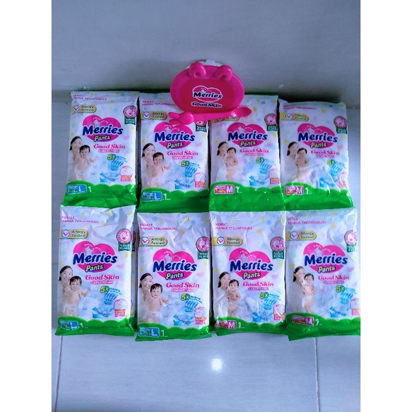 Pampers Merries good skin pants renceng ukuran L dan M
