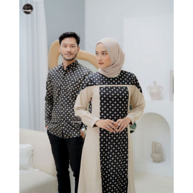 COUPLE GAMIS LAKSHITA / COUPLE BATIK MODERN / SET GAMIS KEMEJA / SET TUNANGAN WISUDA / COUPLE TERBAR