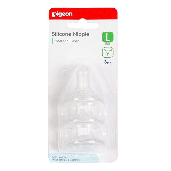 PIGEON SILICONE NIPPLE TRIPLE PACK SIZE L