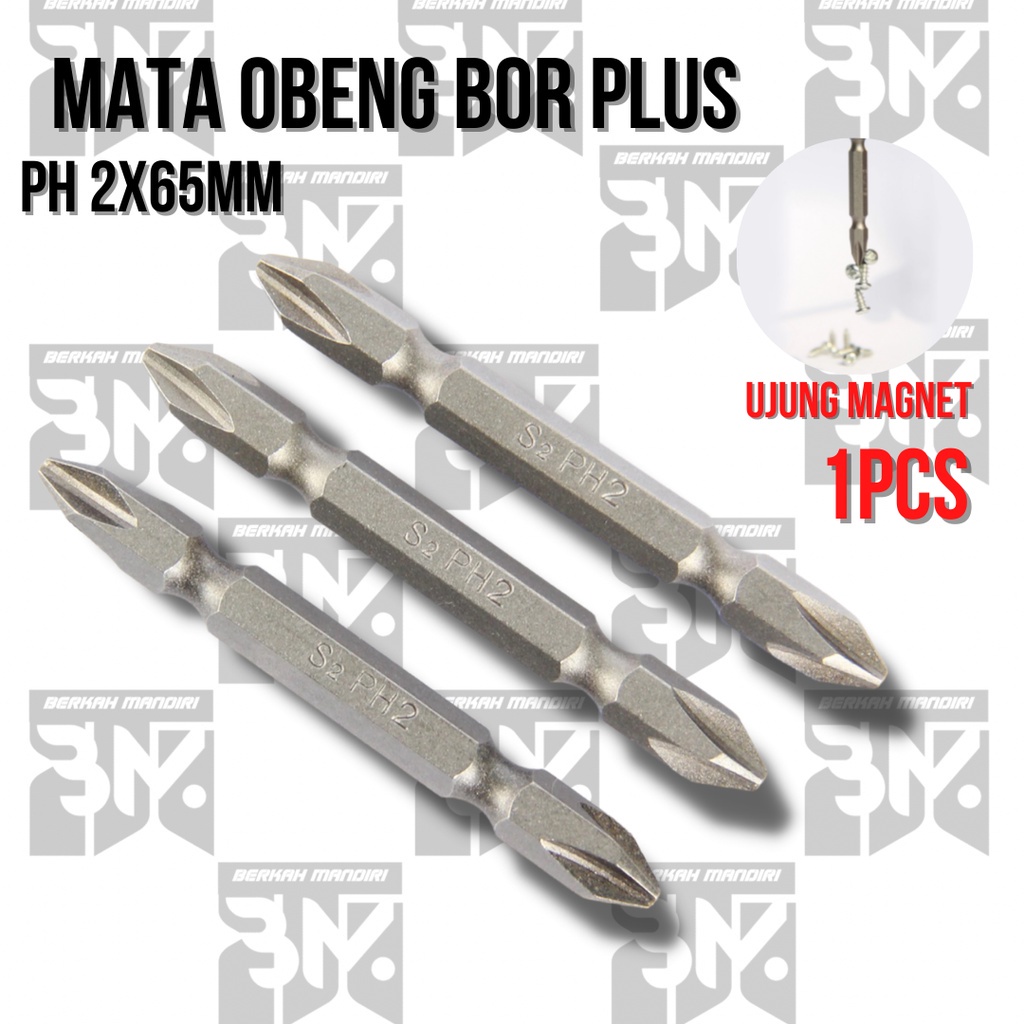 Mata Bor Obeng Angin Magnet|Mata Obeng Bor Plus|Mata Obeng Gypsum PH2 x 65mm Screwdriver Bits With Magnetic Holder