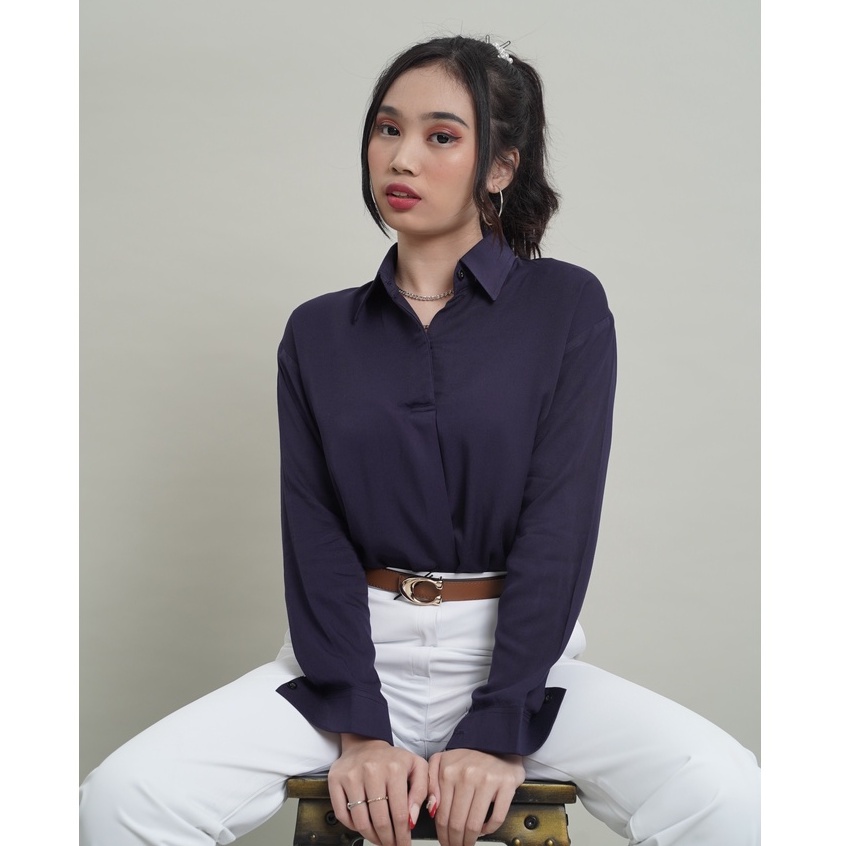 Nathalie Blouse kemeja wanita uniqlo by Vanesha Wear