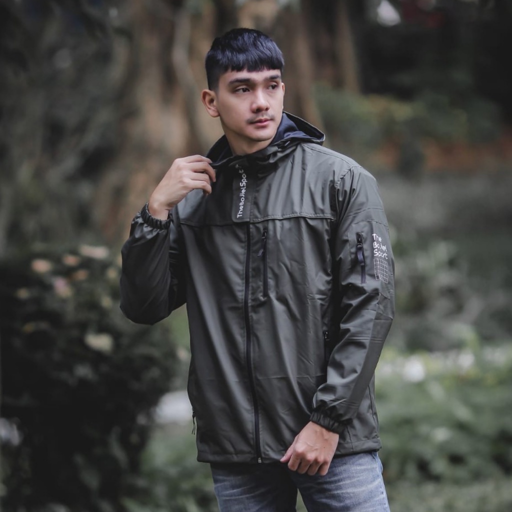 Jaket Outdoor The Bojiel Nasa Green Army Jaket Parasut Jaket Pria Jaket Outdoor
