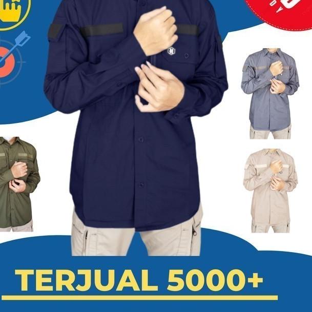 Kemeja PDL Lapangan Tactical Outdoor Lengan Panjang Baju Pdh Taktikal - Biru Dongker, XS