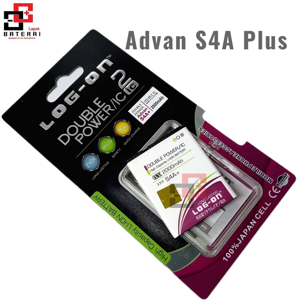 LOG - ON Advan S4A Plus Double Baterai IC Protection Battery Batre