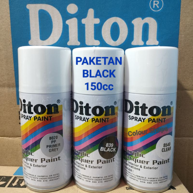 Pilok Cat Diton Black 839 Primer Grey Epoxy 8020 Clear 8540 Hitam Glossy 3 pcs 150cc Pilox Cat Semprot Diton Spray Paint