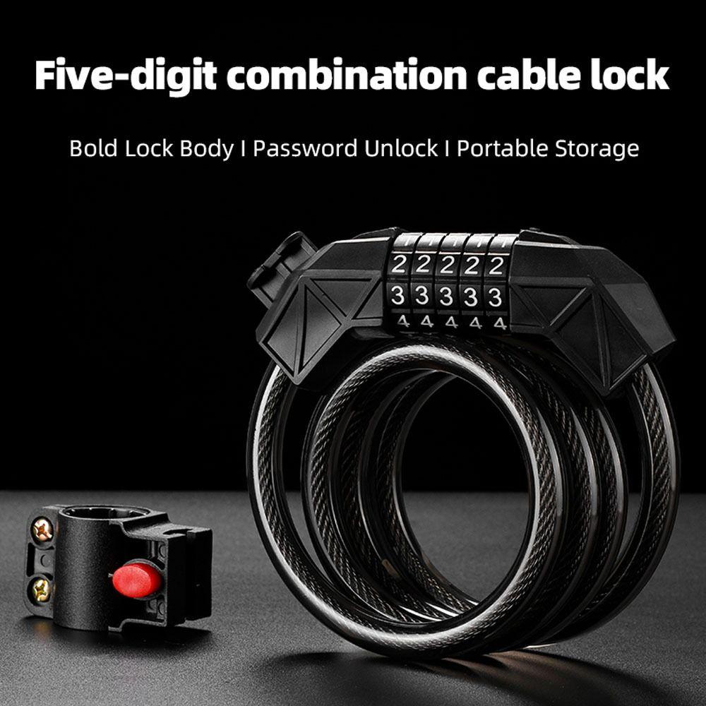 Lanfy Kunci Sepeda Road Bike Kabel Baja Kunci Password Motor Kunci Password Aksesoris Sepeda 5digi Password Lock Gembok Keamanan Anti Maling