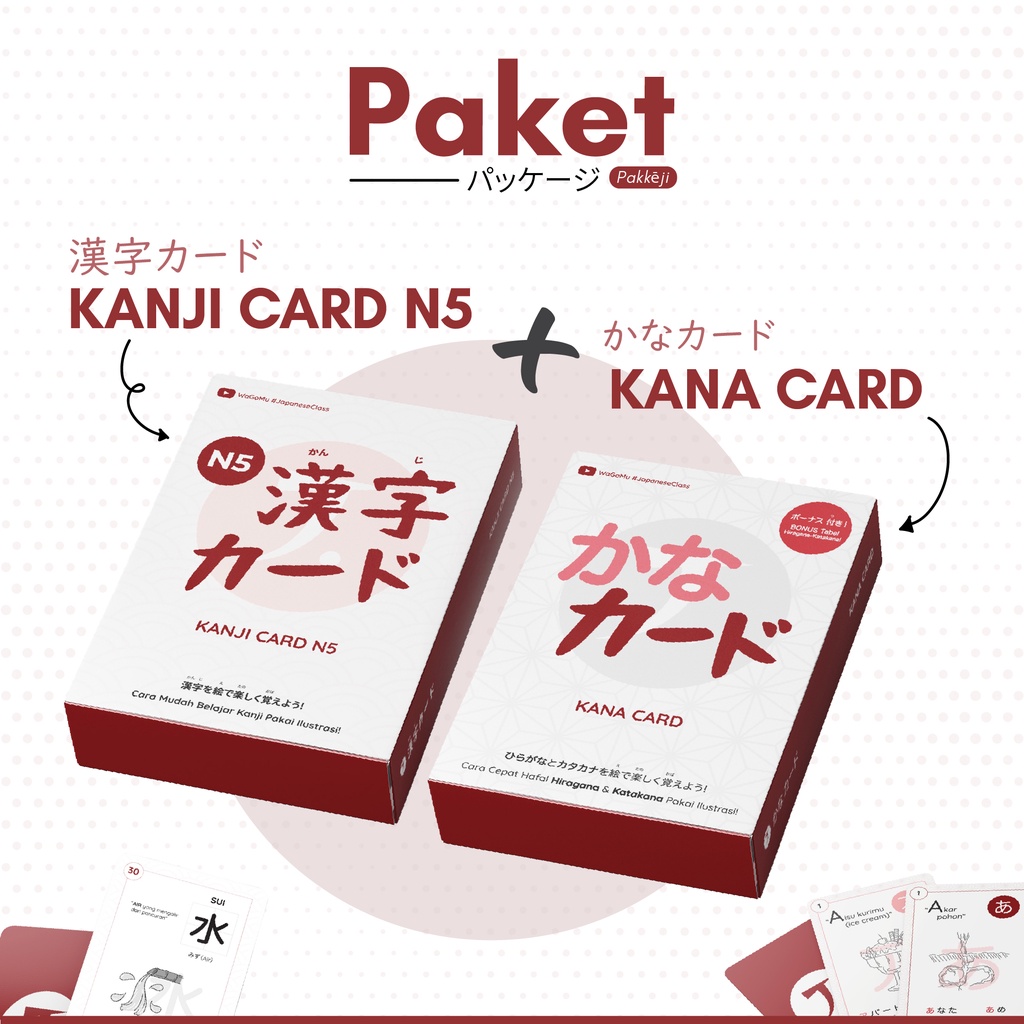 SRI1 Promo Bundling Kanji Card N5 dan Kana Card