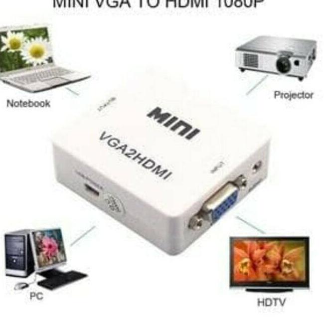 CONVERTER VGA KE HDMI KABEL LAPTOP TO TV FULL HD KONVERTER CABLE