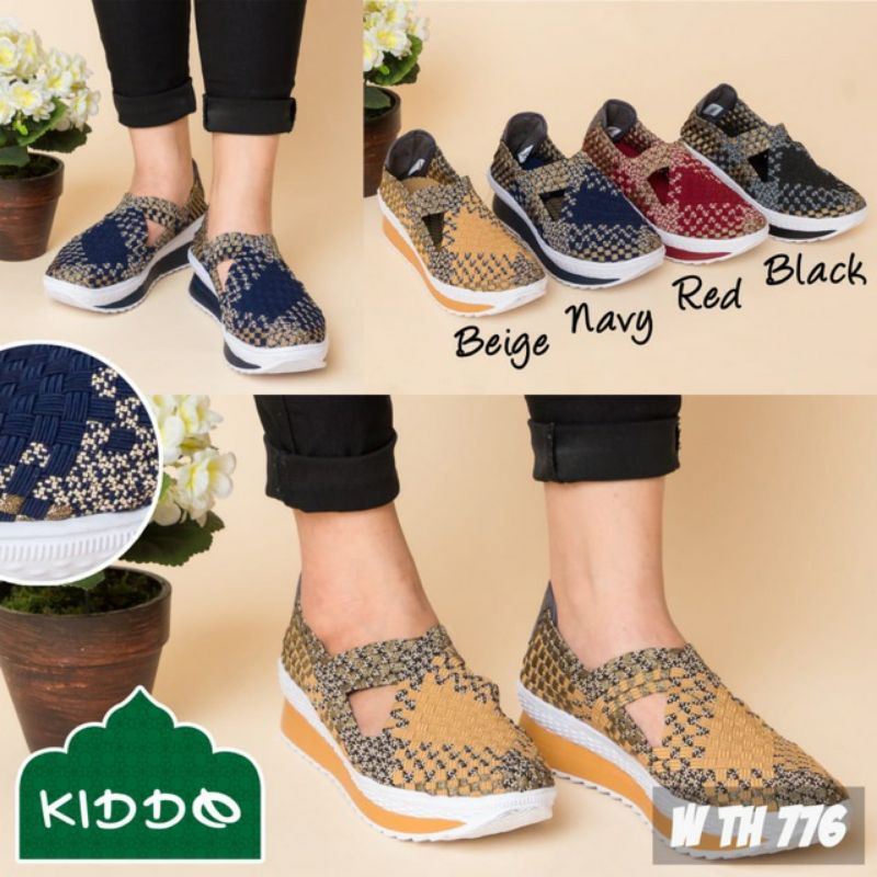 Sepatu Rajut Wanita KIDDO W776 WEDGES