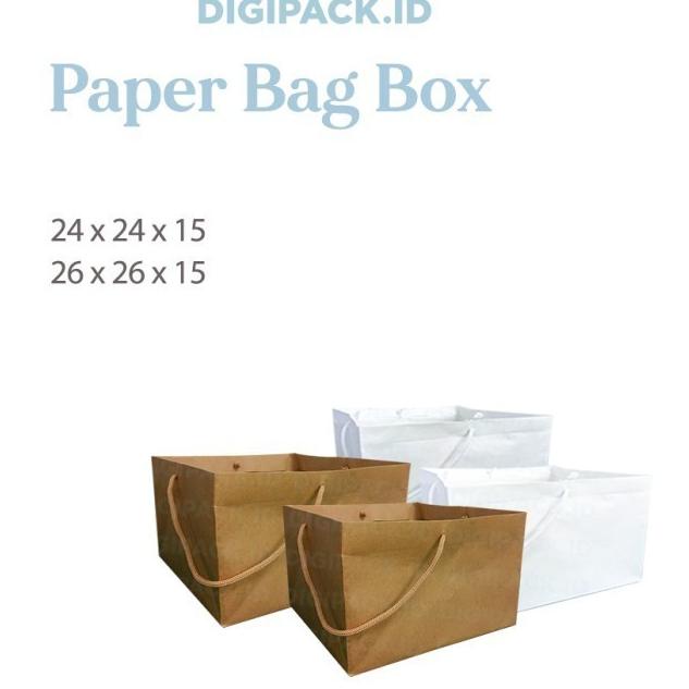 

[Digipack] Brown Paper Bag Cake Box 24 x 24 x 15 | Kantong Kertas